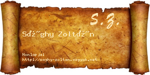 Sághy Zoltán névjegykártya